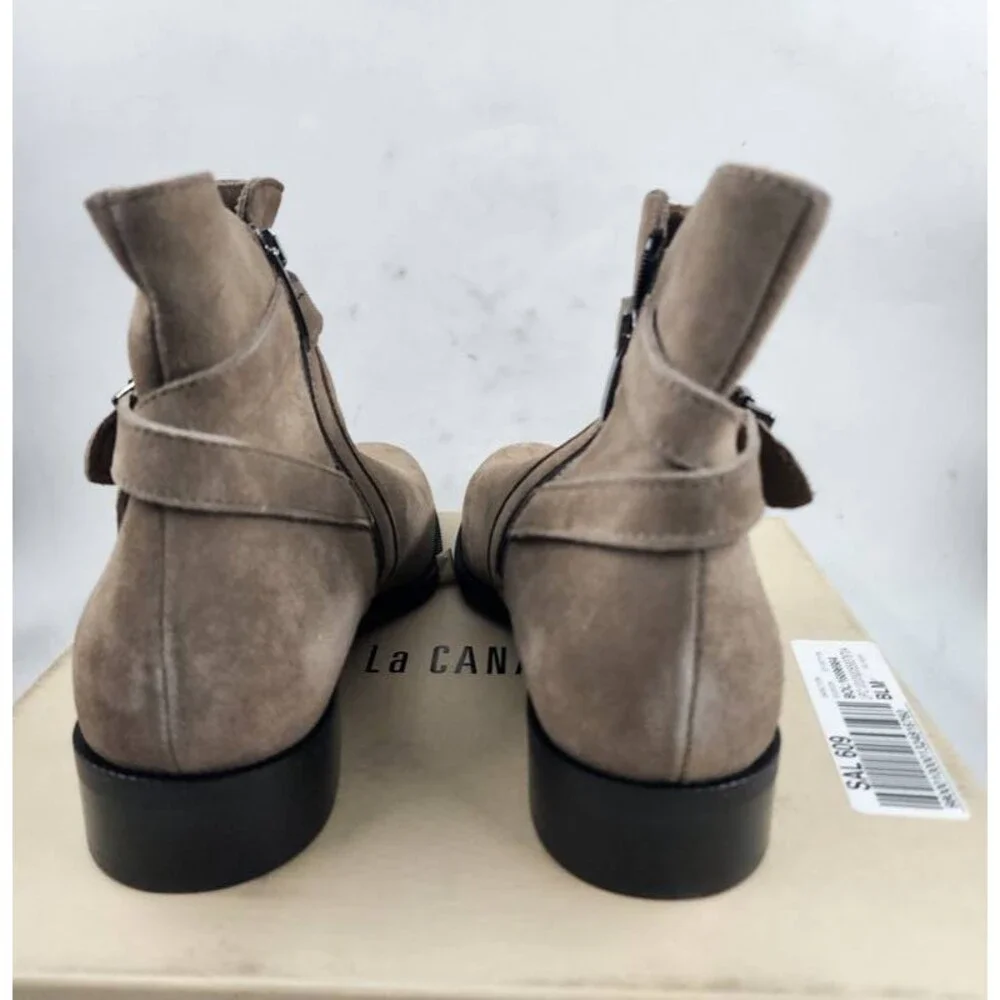 La Canadienne Sancton Waterproof City Dry Boots Women's 10 Caribou Suede Leather